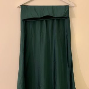 Green silk skirt
